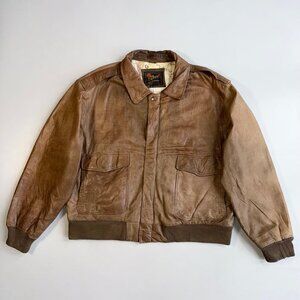 Vintage Brown Leather Jacket (XL)